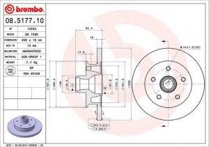 Тормозной диск 08.5177.10 BREMBO