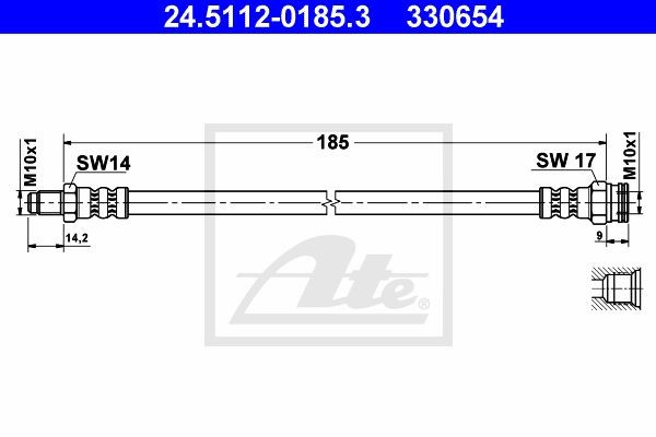 Тормозной шланг 24.5112-0185.3 ATE