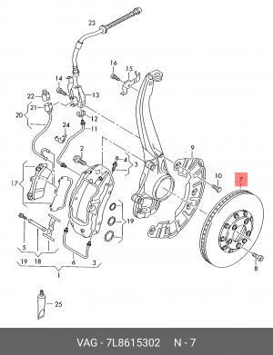 Тормозной диск 7L8 615 302 PORSCHE