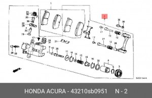 Тормозной суппорт 43210SB0951 HONDA