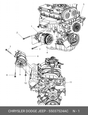 Компрессор, кондиционер 55037 524AC CHRYSLER