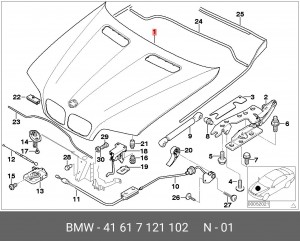 Капот 41 61 7 121 102 BMW