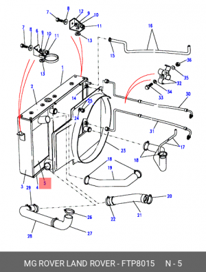 Интеркулер FTP8015 MG ROVER LAND ROVER