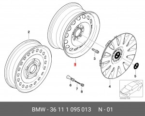 Диск колеса 36 11 1 095 013 BMW