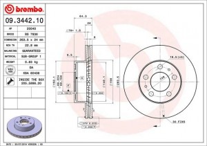 Тормозной диск 09.3442.10 BREMBO
