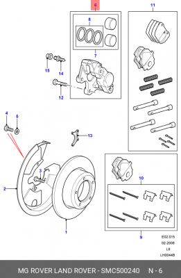 Тормозной суппорт SMC500240 LAND ROVER