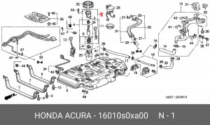 Фильтр топливный 16010S0XA00 HONDA