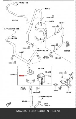 Фильтр топливный FSN513480 MAZDA