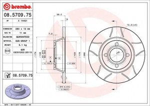Тормозной диск 08.5709.75 BREMBO