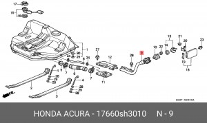 Залиная горловина, топливной бак 17660SH3010 HONDA