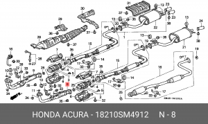 Выпускной трубопровод 18210SM4912 HONDA