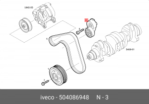Натяжная планка, поликлиновой ремень 504086948 IVECO