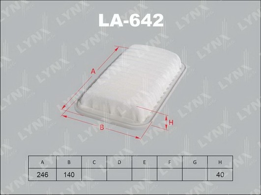 Фильтр воздушный LA-642 LYNXAUTO
