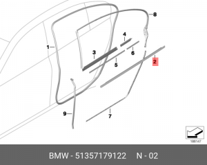 Молдинг двери 51 35 7 179 122 BMW