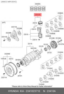Поршень ДВС 2341023710 HYUNDAI KIA