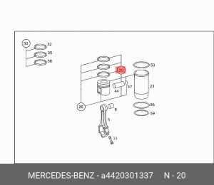 Гильза цилиндра с поршнем в сборе A4420301337 MERCEDES BENZ