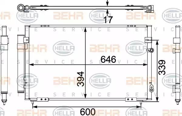 Конденсатор, кондиционер 8FC 351 304-101 HELLA
