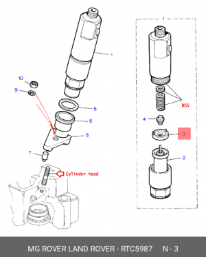 Корпус форсунки RTC5987 MG ROVER LAND ROVER