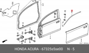 Накладка двери 67325S5SE00 HONDA
