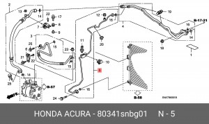 Трубка кондиционера 80341SNBG01 HONDA
