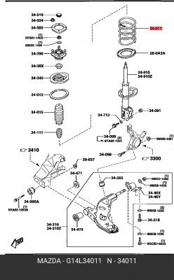 Пружина подвески G14L34011 MAZDA