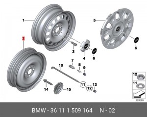 Диск колеса 36 11 1 509 164 BMW
