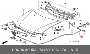 Трос замка открывания капота 74130S10A11ZA HONDA