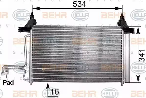 Конденсатор, кондиционер 8FC351301211 HELLA