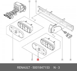 Рассеиватель, задний фонарь 5001847153 RENAULT