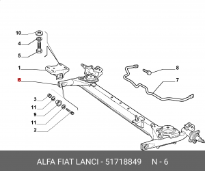 Балка задней подвески 51718849 ALFA FIAT LANCIA