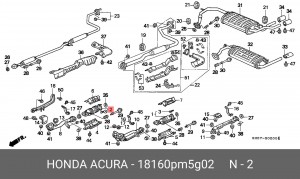 Катализатор 18160PM5G02 HONDA