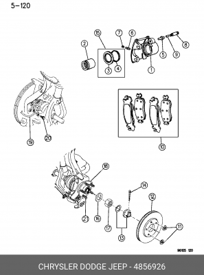 Комплект тормозных колодок, диско 4856926 CHRYSLER