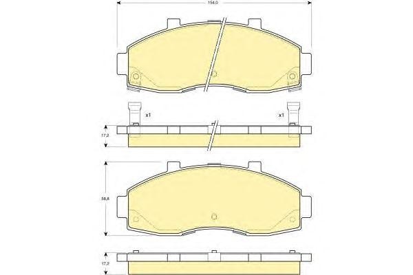 Комплект тормозных колодок, диско 6132639 GIRLING