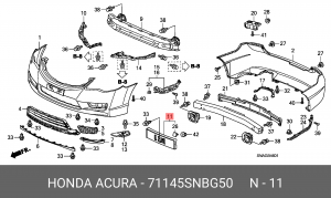Кронштейн крепления номерного знака 71145SNBG50 HONDA