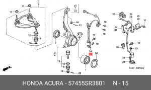 Датчик, частота вращения колеса 57455SR3801 HONDA