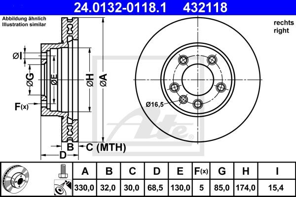 Тормозной диск 24.0132-0118.1 ATE