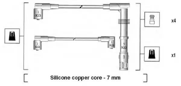 Ккомплект проводов зажигания 941055070532 MAGNETI MARELLI