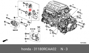 Ролик ремня приводного 31180RCAA02 HONDA