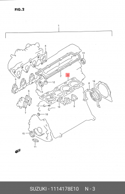 Прокладка, головка цилиндра 11141-78E10 SUZUKI