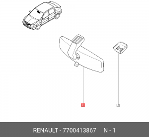 Зеркало салонное 7700413867 RENAULT