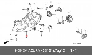 Фара головного света 33101S7AG12 HONDA