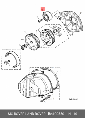 Натяжной ролик, ремень ГРМ LHP100550 MG ROVER LAND ROVER