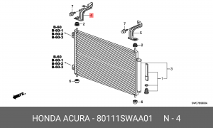 Кронштейн крепления радиатора кондиционера 80111SWAA01 HONDA