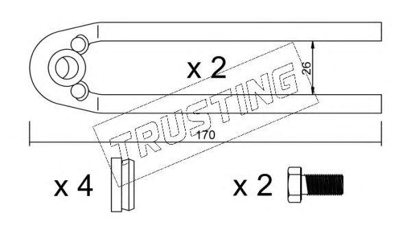 Комплектующие, колодки дискового тормоза KIT022 TRUSTING