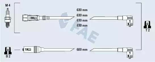 Ккомплект проводов зажигания 85692 FAE