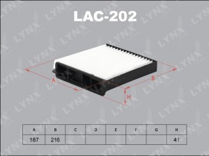 Фильтр салона LAC-202 LYNXAUTO
