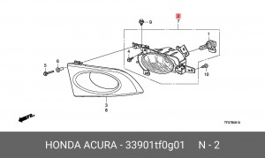 Фара противотуманная 33901TF0G01 HONDA