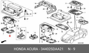 Стекло фонаря 34402SDAA21 HONDA