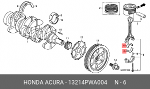 Вкладыши шатунные 13214PWA004 HONDA