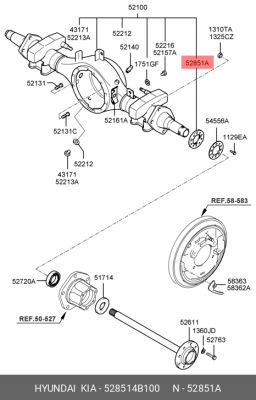 Гайка 528514B100 HYUNDAI KIA